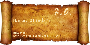 Hanus Olivér névjegykártya